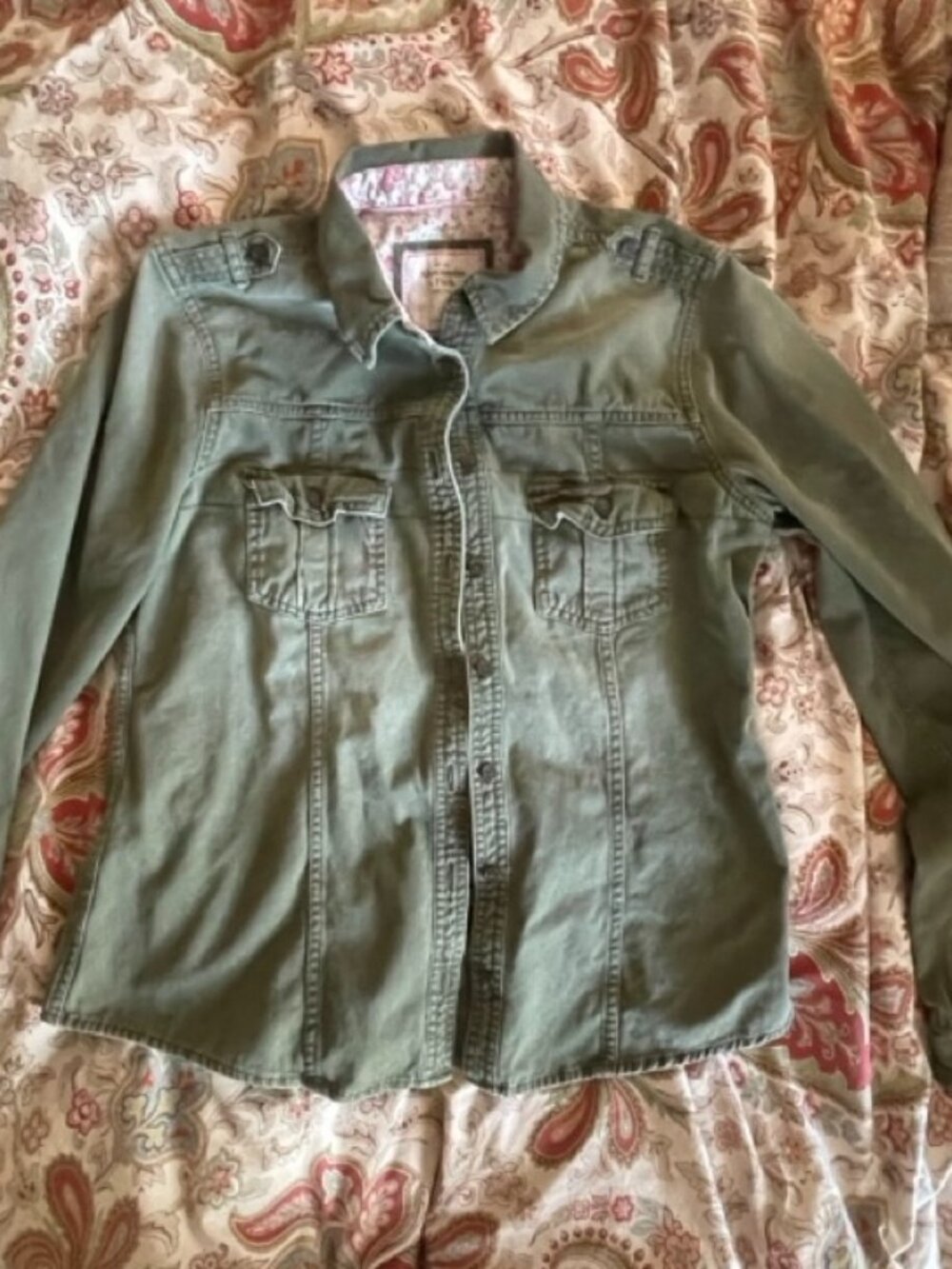 Women's Abercrombie & Fitch Military-style Utility Shirt Large EUC!
